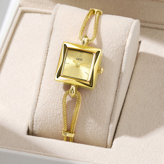 Square Gold Bracelet Watch