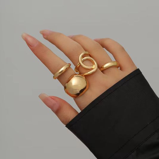 Bold Statement Ring Set – set of 4 rings