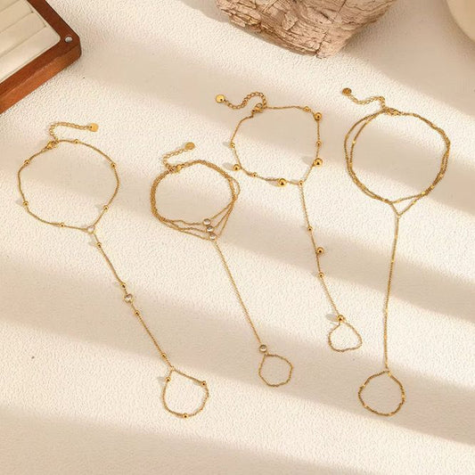 Élora Dainty Hand Chain Set – 4 Luxe Designs ( Full Set )