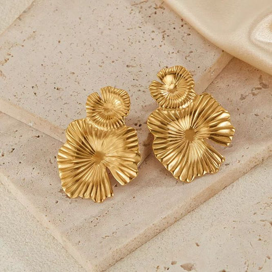 Golden Bloom Statement Earrings