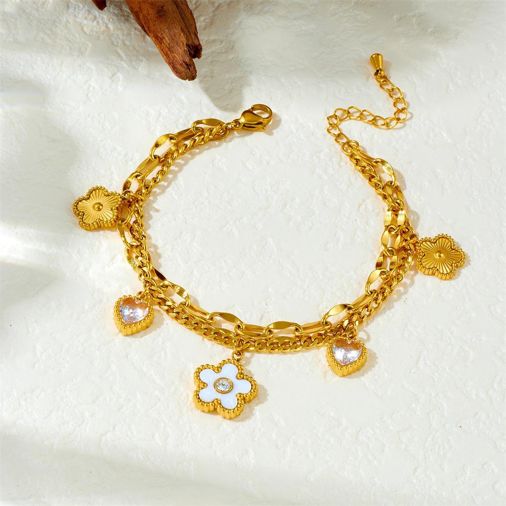 Golden Bloom Charm Bracelet