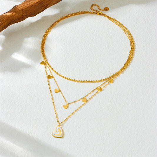 Amour Layered Heart Necklace