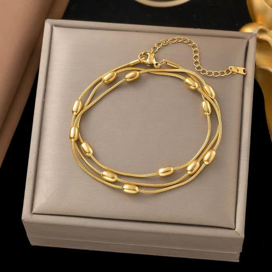 Triple Layer Beaded Chain