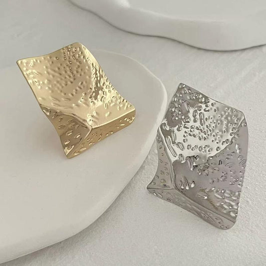 Textured Wide Band Ring (Gold & Silver)